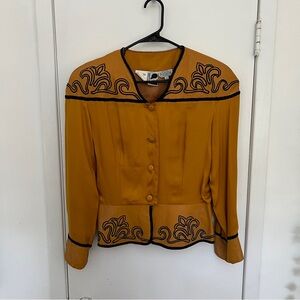 Vintage Bellini Paris Mode Yellow Silk Jacket
